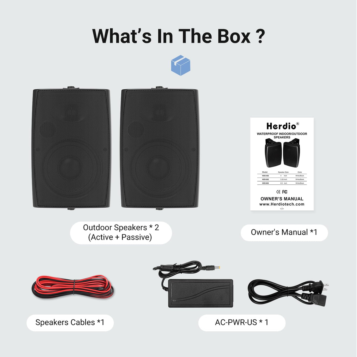 Herdio 5.25 Inches 300 Watts Outdoor Bluetooth Speakers, Bluetooth 5.3,TWS Stereo Paring,Wall Mount Speaker System Waterproof Suitable for Patio Home Poolside Deck Backyard (Pair, Black)