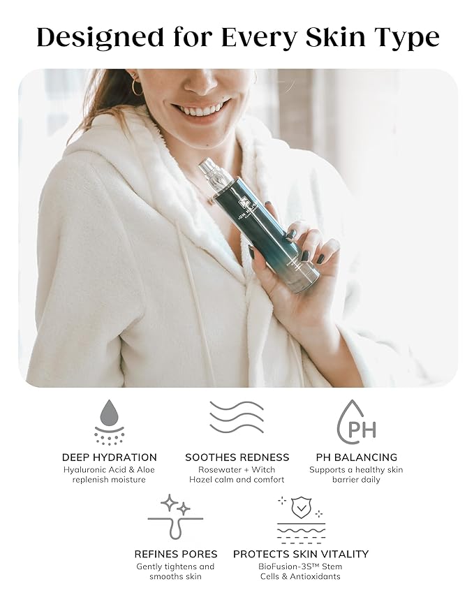 Kaplan MD Clarifying Toner – Hydrating Toner for Face with Hyaluronic Acid, Rosewater, & Aloe Vera – Face Mist for All Skin Types & Pore Tightening and Skin Texture Refining – 3.4 fl oz
