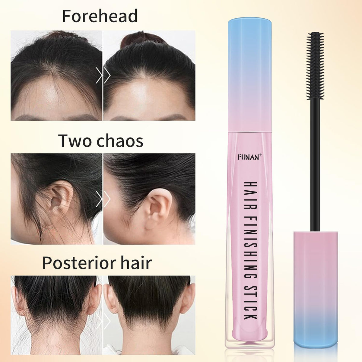 Hair Wax Stick Set for Flyaways, Slick Back Hair Finishing Tool Kit - Edge Brush Rat Tail Comb Set, Topsy Tail Tool - 10 Pcs