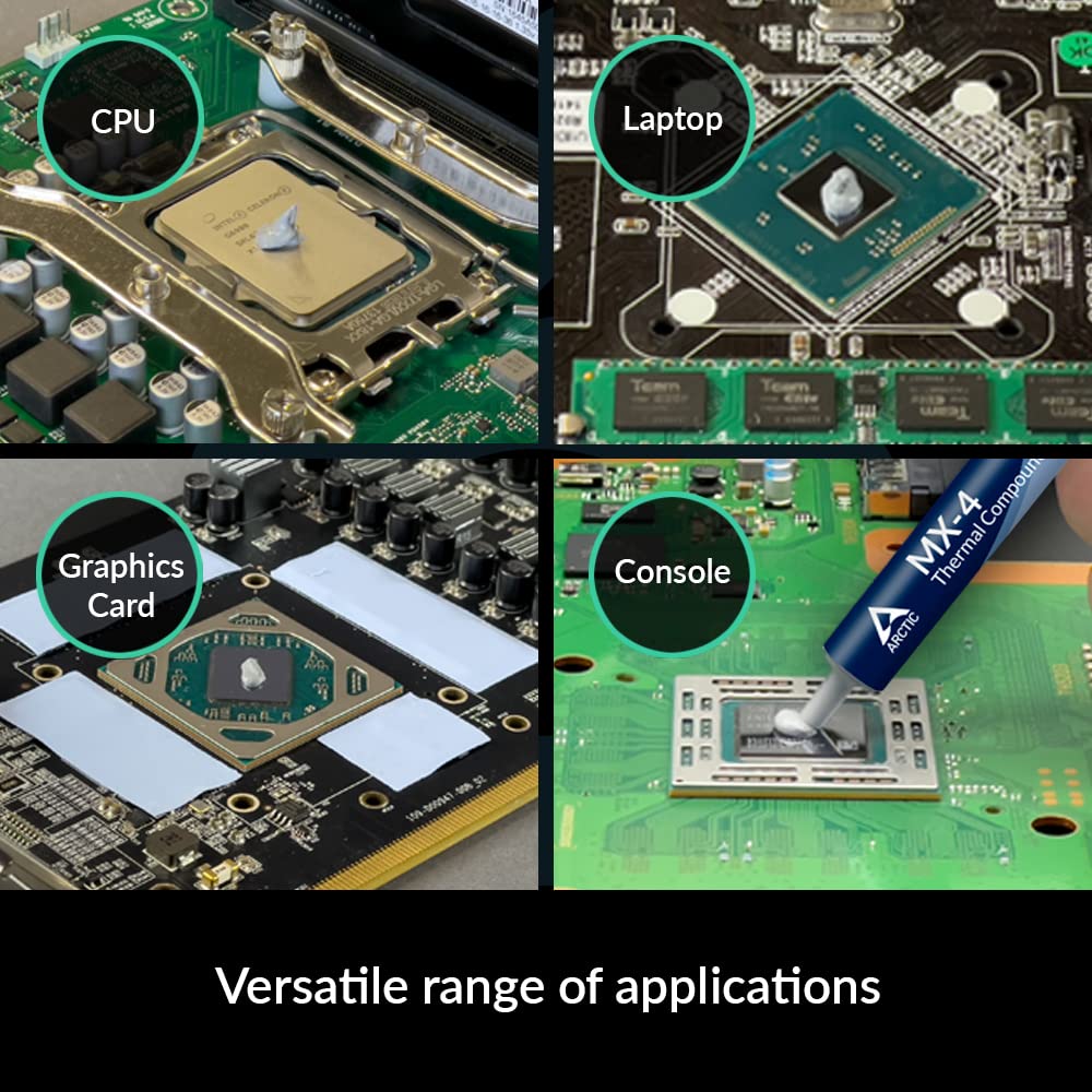 ARCTIC MX-4 (4 g) - Premium Performance Thermal Paste for All Processors (CPU, GPU - PC), Very high Thermal Conductivity, Long Durability, Safe Application, Non-Conductive