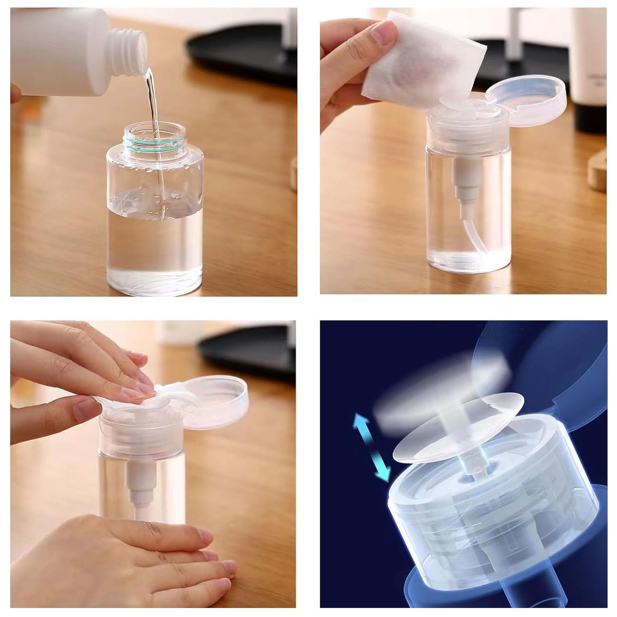 Ponjowl Gel Nail Polish Remover Kit with 10pcs Black Nail Polish Remover Clips Cap, Acetone Nail Dispenser Bottle, Polish Cuticle Pusher, 400 PCS Cotton Pads, Handle Brushes, Nail File, Buffer Block.