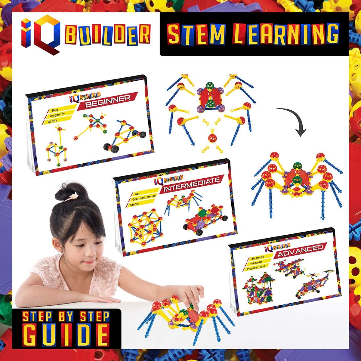 | STEM Learning Toys | Creative Construction Engineering | Fun Educational Building Blocks Toy Set for Boys and Girls Ages 5 6 7 8 9 10 Year Old + | Best Toy Gift for Kids | Activity Game