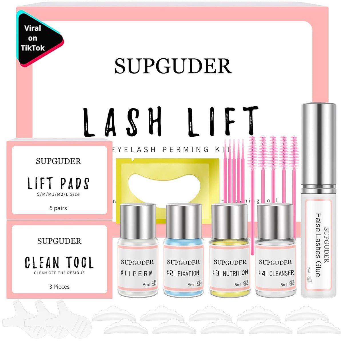 2025 Lash Lift kit Eyelash perm kit,SUPGUDER Professional Eyelash Curling Lash Extension Set,Lash Lifting Tools Suitable for Salon