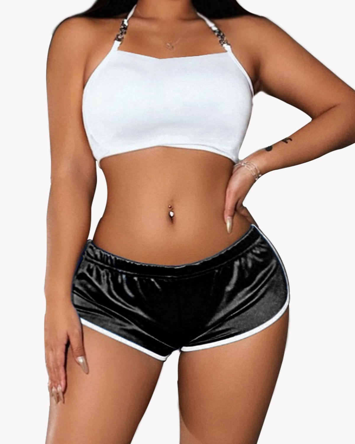 Hot Pants Shorts Booty Shorts Sports High Cut Yoga Gym Running Slimming Fitness Activewear Butt Lifting Rave Bottoms (US, Alpha, Small, Regular, Regular, Black)