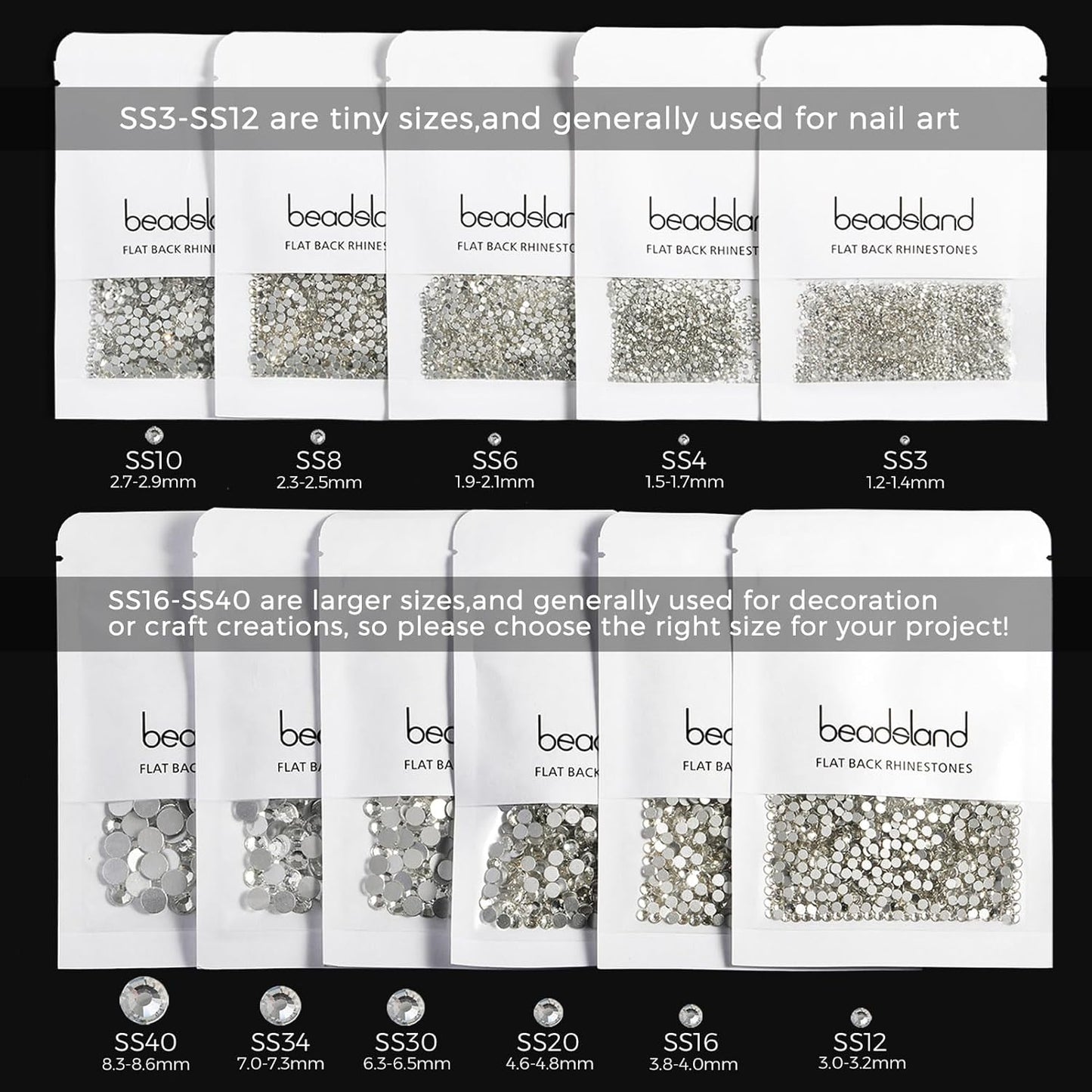 Beadsland 288 Pieces Flat Back Crystal Rhinestones Round Gems,Light Siam AB,SS30,6.3-6.5mm