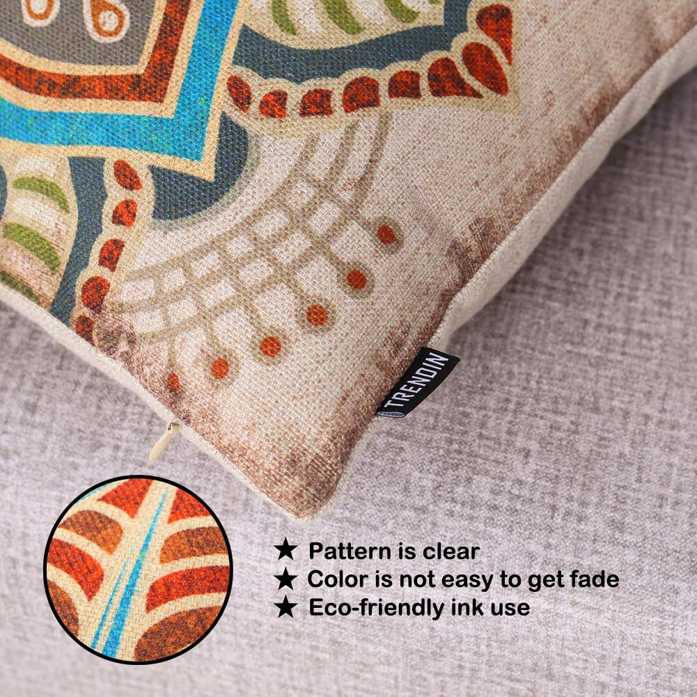 TRENDIN Farmhouse Pillow Covers 20x12 Inch Rusted Black Home is Our Happy Place Quotes Farmhouse Decor Housewarming Gifts Rectangular Decorative Cushion Cover PL571TR