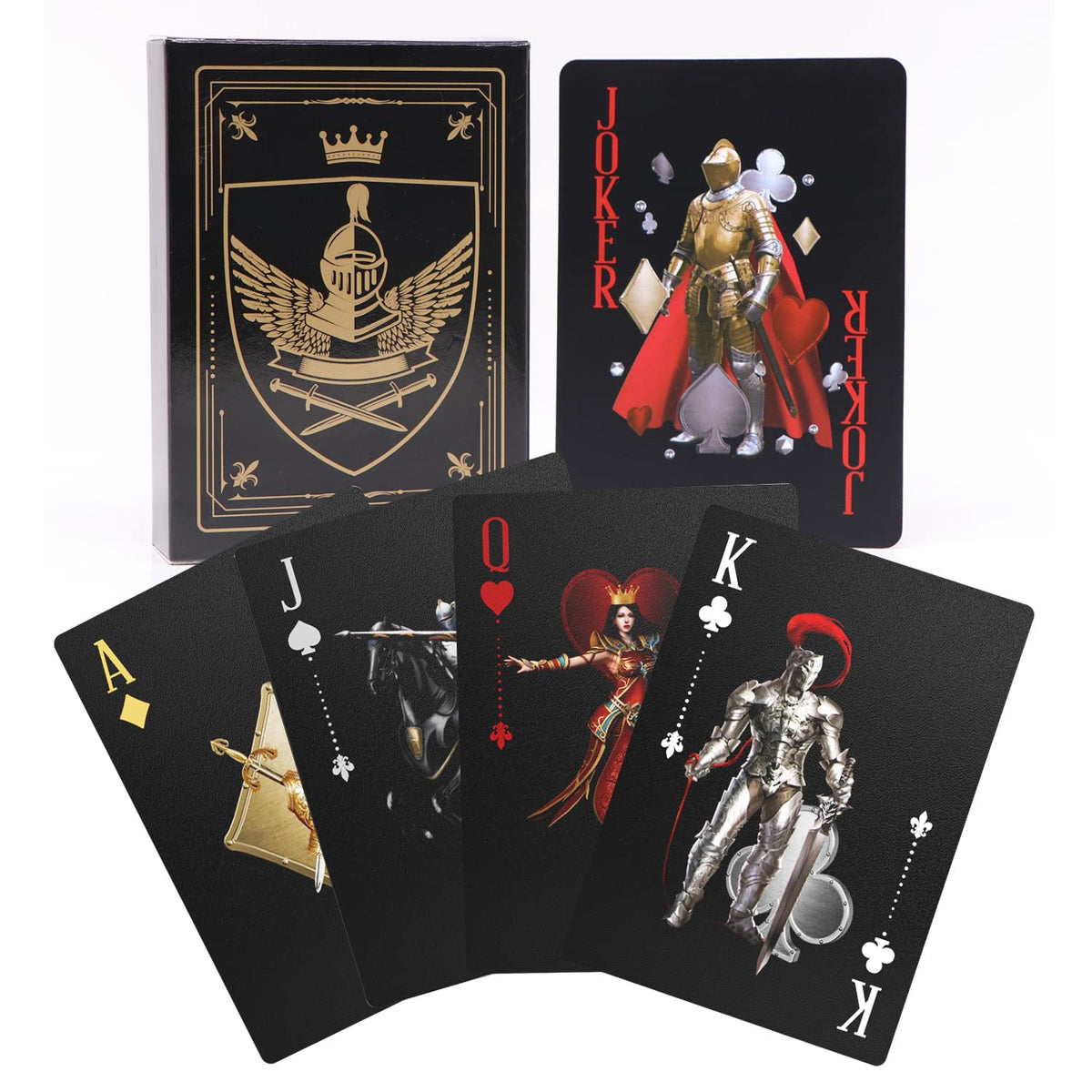 Waterproof Playing Cards, Plastic Playing Cards, Deck of Cards, Gift Poker (Black Diamond Cards)