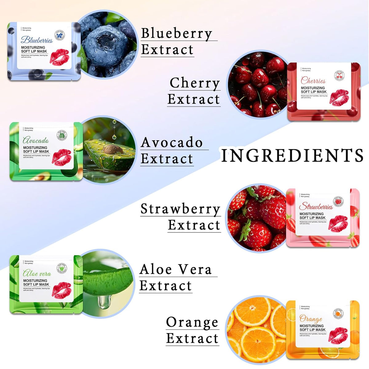 30PCS Moisturizing Lip Masks Set, Overnight Bulk Lip Patches, Long-lasting Hydrating Sleeping Lip Plumping Masks for Women 05