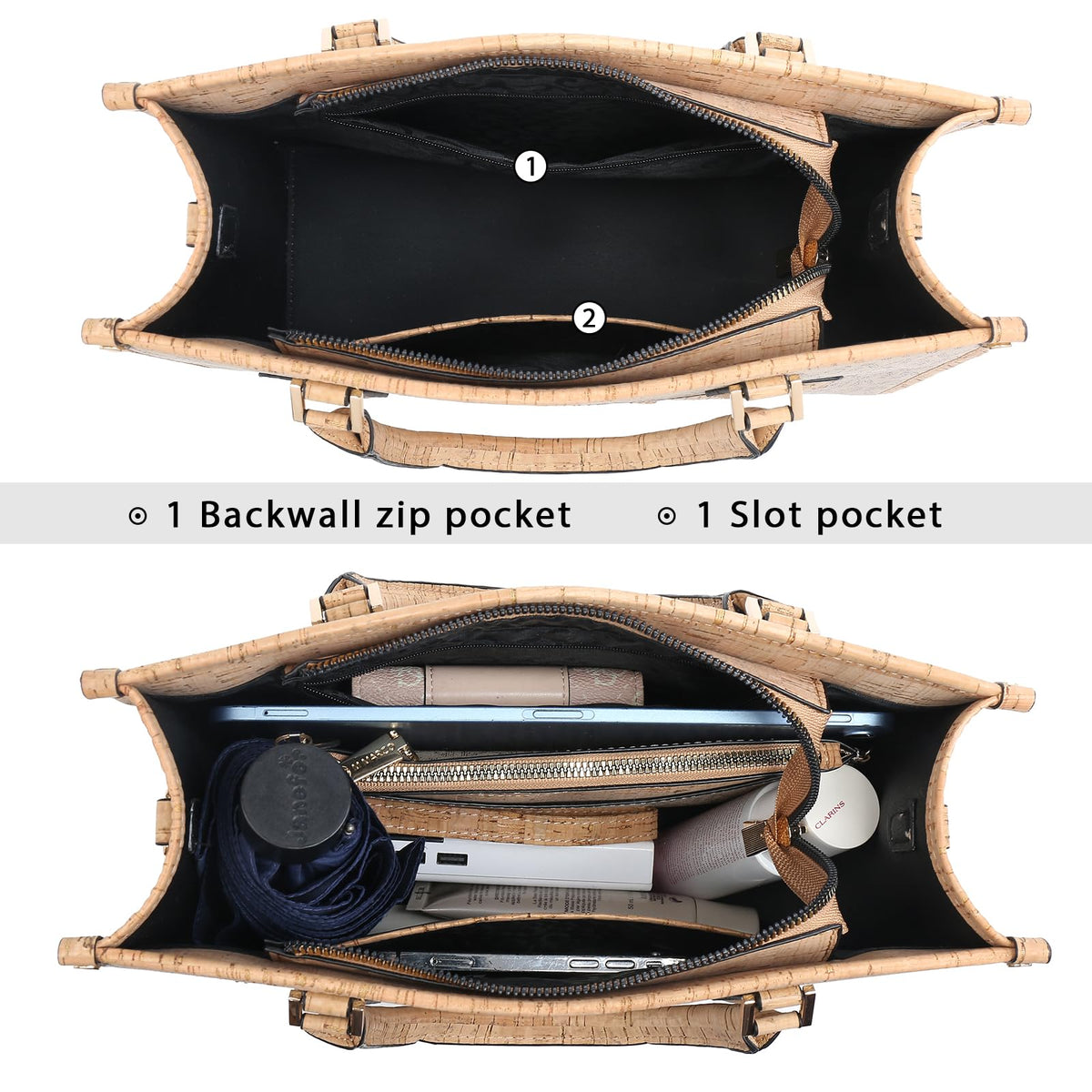 MKP Tote Bag for Women Medium Signature Monogram Satchel Handbags Purses Top Handle Shoulder Bags Wristlet Wallet Set 2pcs