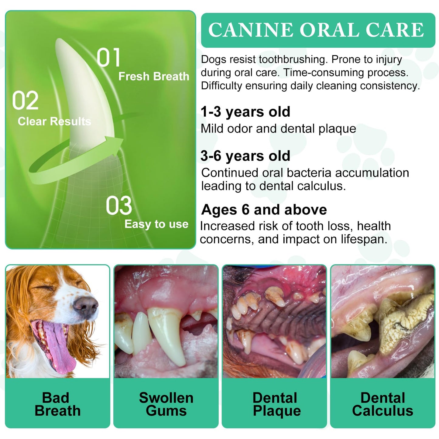 ARMOYA Dog Dental Powder - Teeth Cleaning Powder for Dogs - Dental Powder for Dogs - Dog Dental Care - Plaque & Bad Breath Off Powder Dog - Dental Care Supplies for Small - Medium - Large Dogs