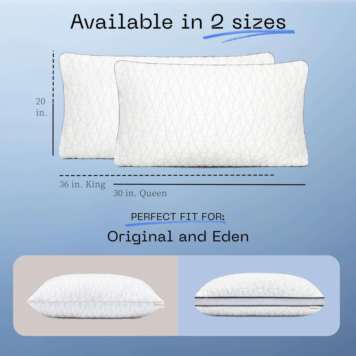 Coop Home Goods Cool Side Pillowcase, Queen Size Cooling Pillow Case for Hot Sleepers, Two-Sided Pillow Covers, Cozy Side & Cool Side, Ultra Soft Lulltra Cool Technology