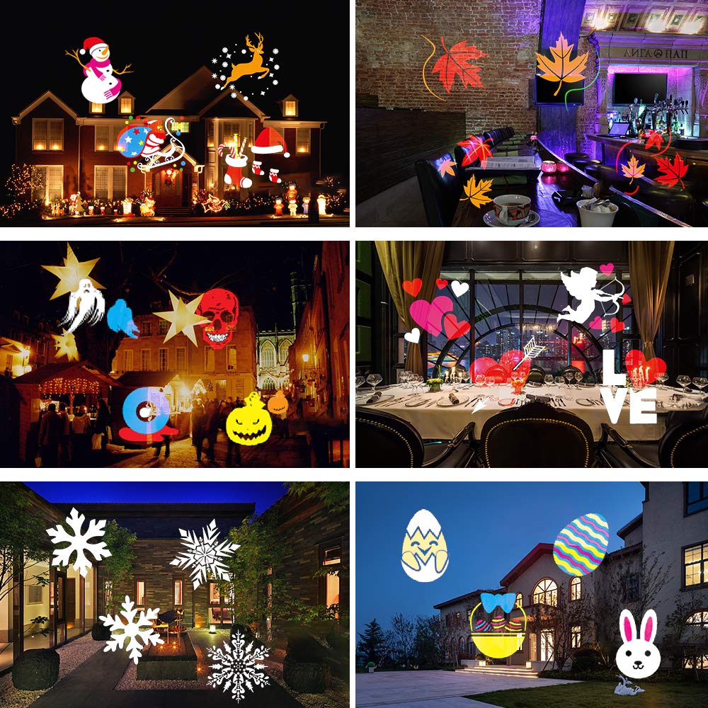Elec3 Christmas Halloween Projector Light, 16 Patterns Christmas Projector Lights Waterproof Indoor Outdoor Holiday Light with Remote Control for Halloween,Christmas,Birthday,Garage,Landscape Decor