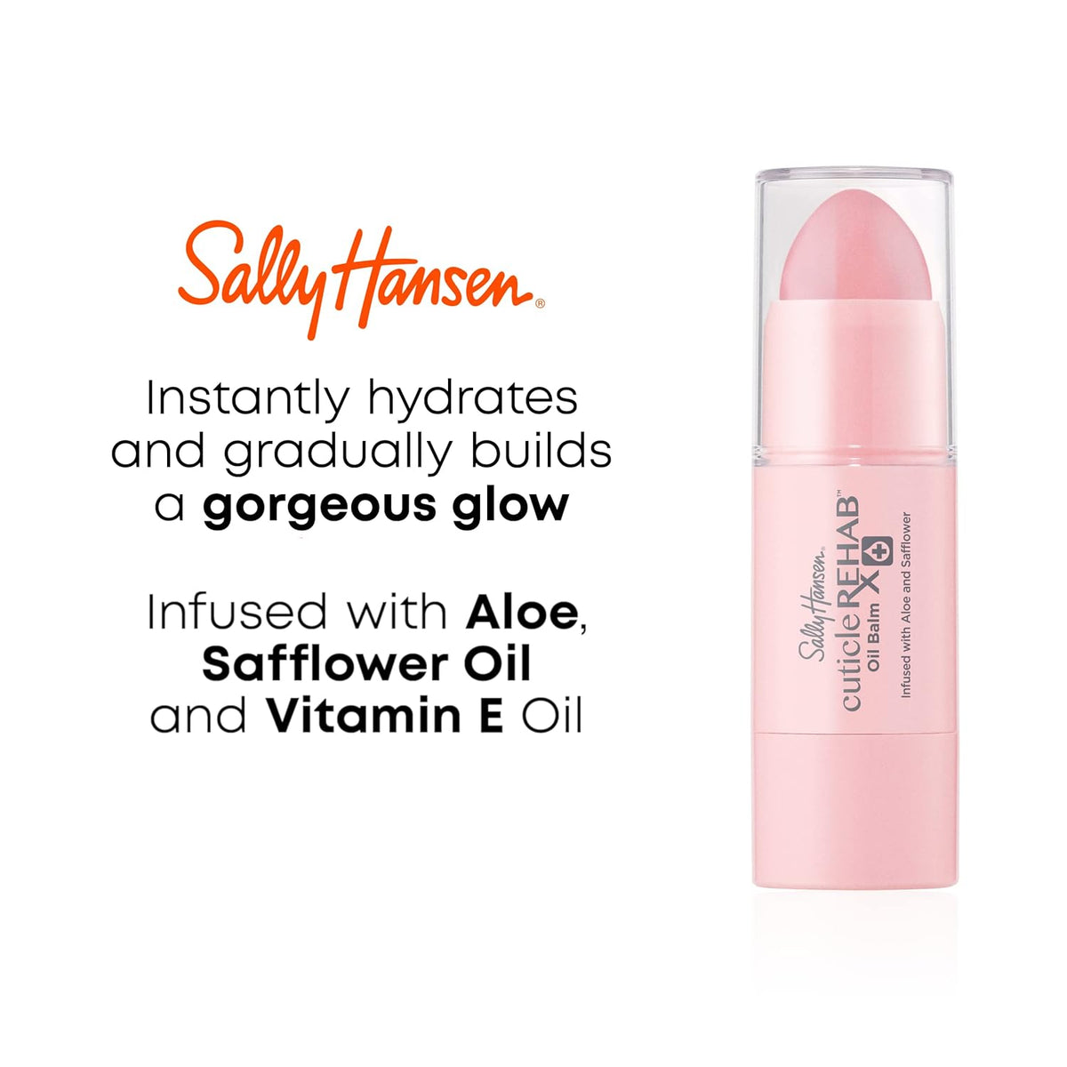 Sally Hansen Cuticle Rehab Oil Balm, Natural Essential Oil, Vitamin E, Nourish and Condition, Dry Nails and Cuticles