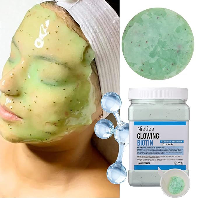 Glowing Biotin Peel-Off Jelly Mask Set, Jelly Mask For Facials, Face Mask For Instant Hydration, Vegan Peel Off Face Mask, Facial Skin Care Product Peel Off For Moisturizing, Glowing