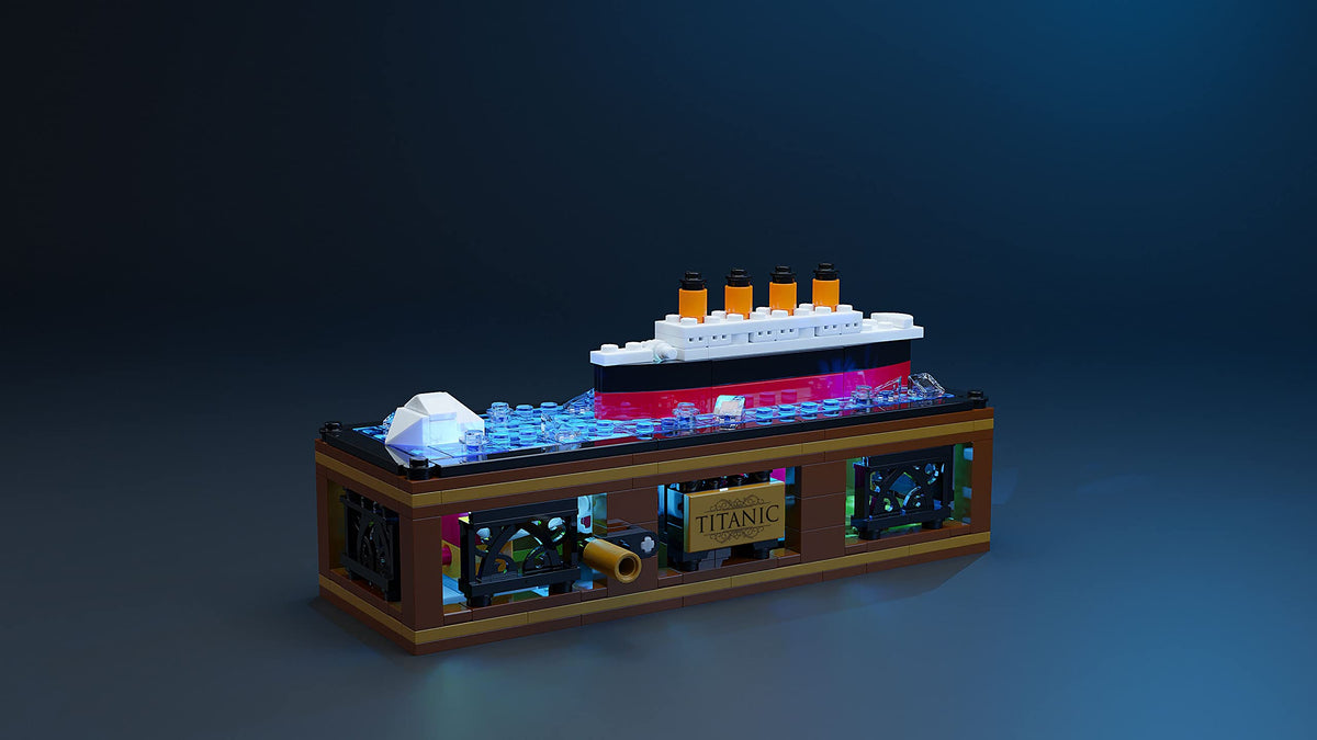Brick Loot Titanic Iceberg Model Kit – 319-Piece Ship Building Set with LED Lights, DIY Architecture Kit for Adults & Teens, Compatible Bricks, Educational STEM Toy, Collectible Display Gift
