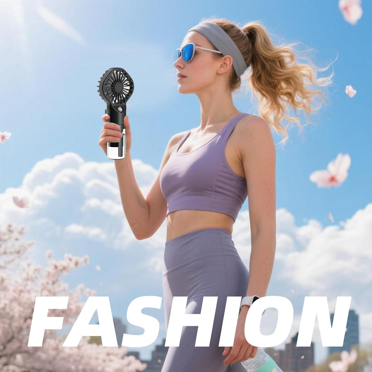 Misting Fan Portable 3 Pack，Portable Handheld Misting Fans with 4 Speeds and Rechargeable Battery Operated，Water Fan，Mist Fans，Perfect for Travel/Camping/Outdoor/Home/Office/Makeup