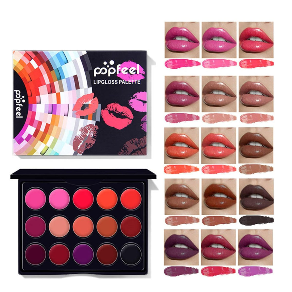All-in-one Holiday Makeup Gift Set | Full Makeup Kit for Women Multipurpose Essential Bundle Include Eyeshadow Palette Lipstick Blush Concealer Face Powder Eyeliner Mascara Lipgloss Brush