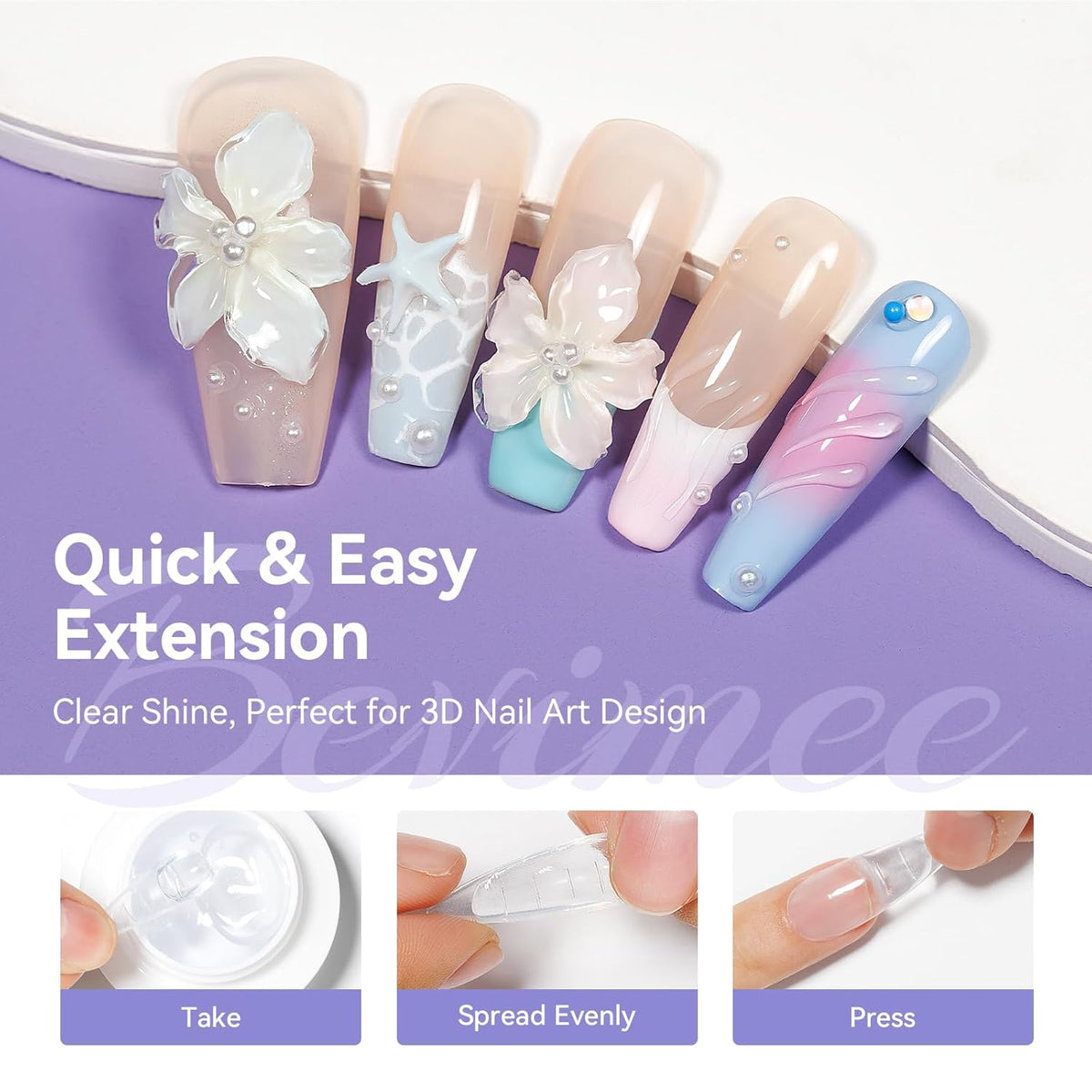 Sculpting Gel for Nail Art and 15ml Nail Glue, Solid Builder Gel for Nails Clear Non-Stick Hand For Modeling, Sculpture, Nails Extension UV/Led Manicure DIY At Home