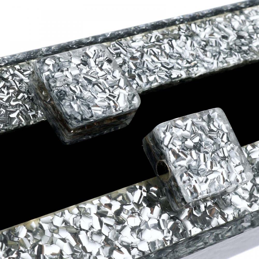 Gets Acrylic Purses and Handbags for Women Multicolor Perspex Box Clutch Purses for Women Wedding Evening Crossbody Handbag (Silver)