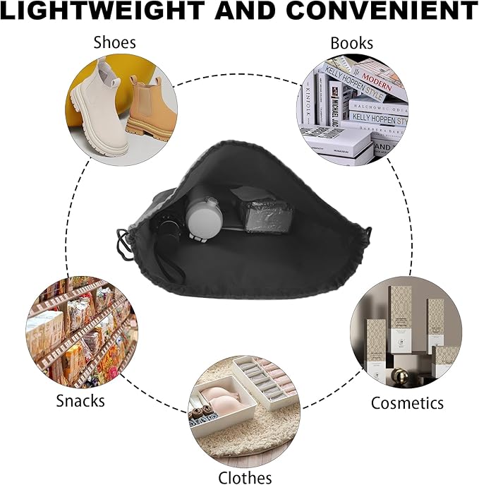 GoodtoU Drawstring Bags, Nylon Backpacks with Drawstring - Gym, Sport, Travel (Black, 40Pcs)