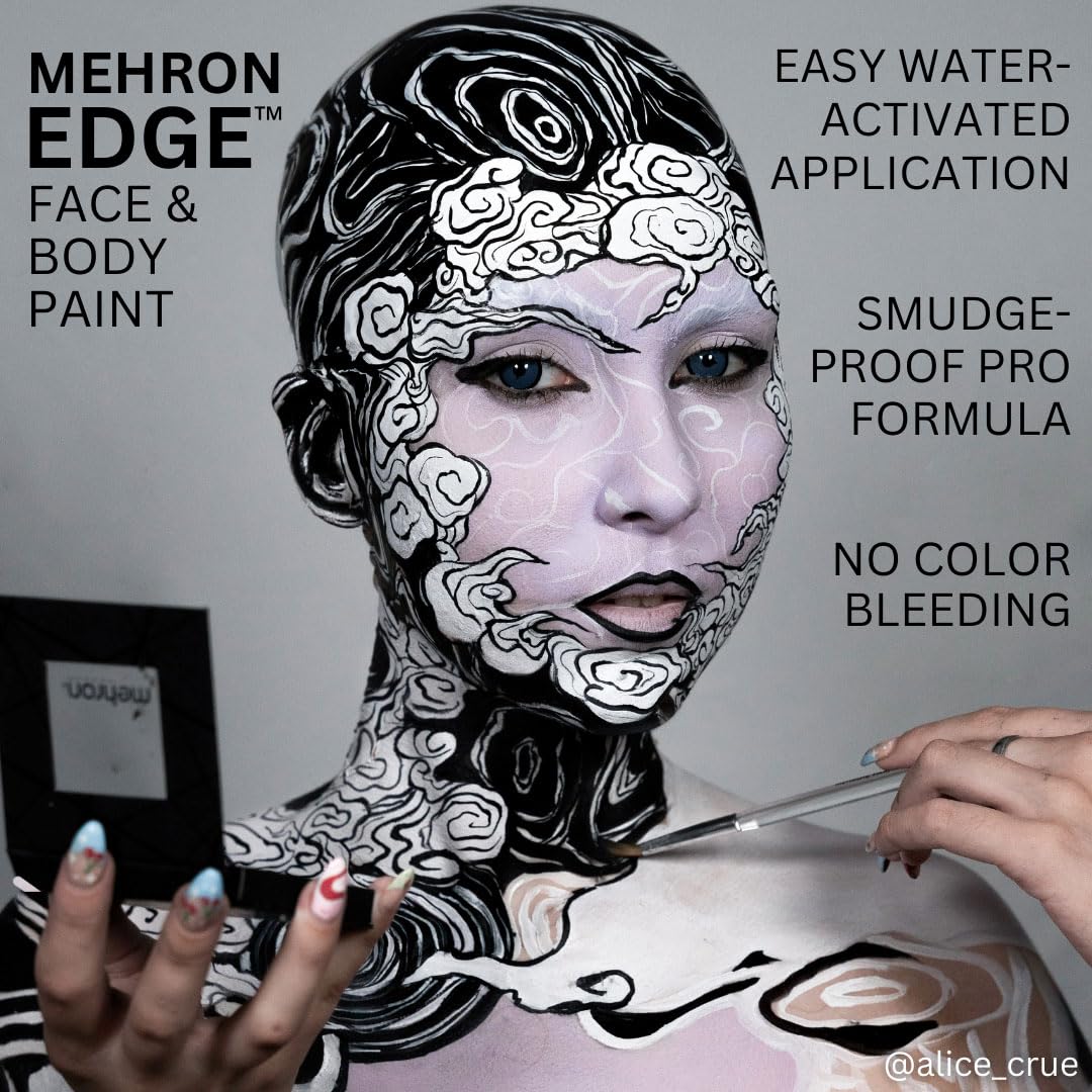 Mehron EDGE Face & Body Paint| Professional Water-Activated Face Paint Makeup | Made in the USA | For Cosplay, Halloween, & SFX (Green)
