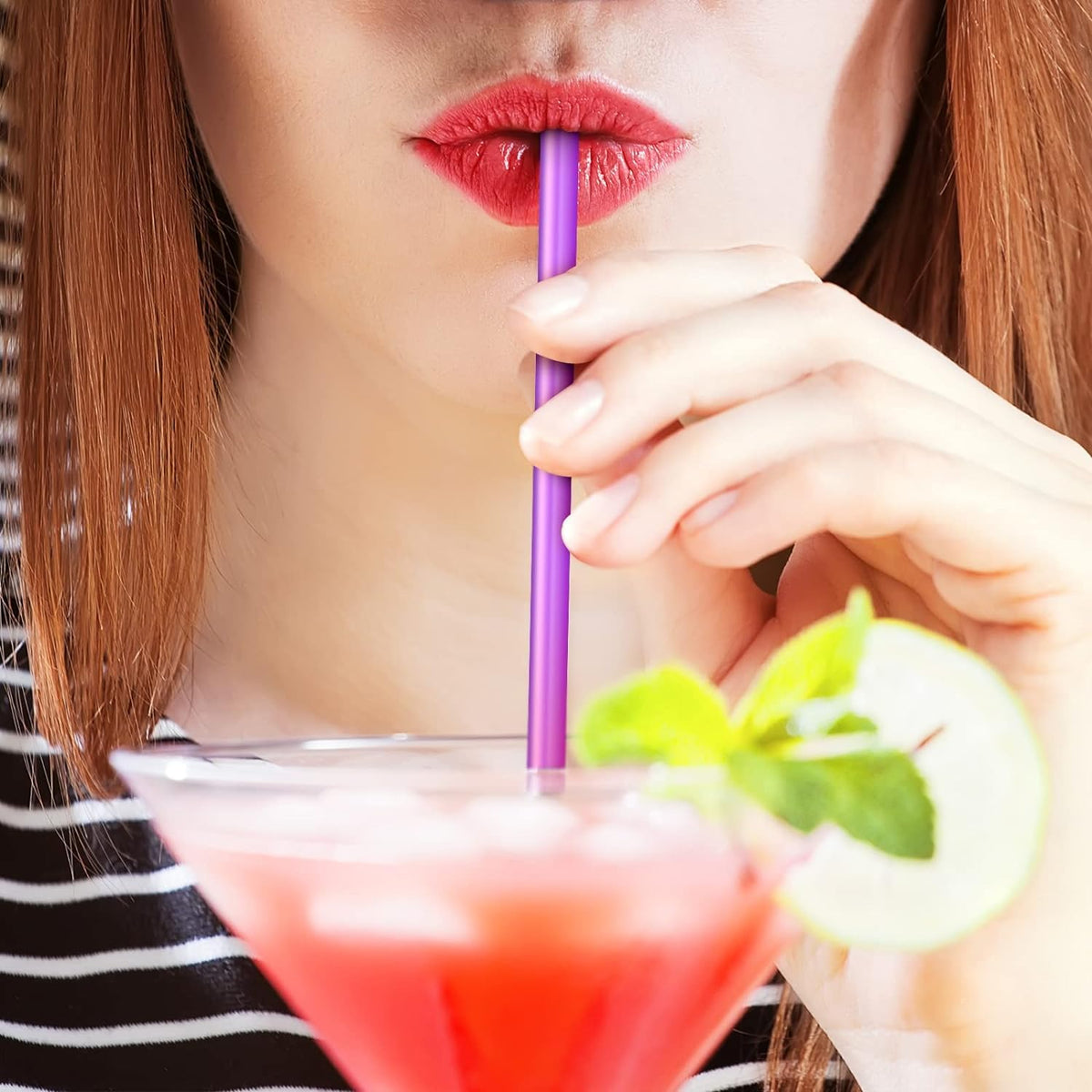 Healeved 200PCS Disposable Plastic Straws 10.2 Inches Long Plastic Drinking Straws for Wedding Birthday Party Cocktails, Coffee, Juice, Water, Iced Tea