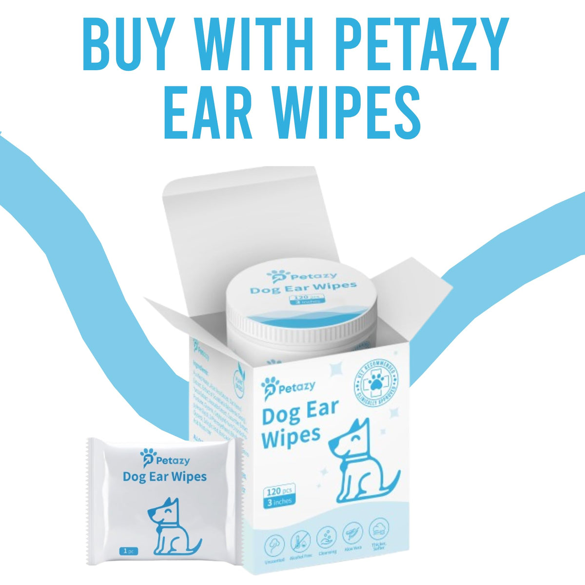 Petazy 400 Dog Wipes for Paws and Butt Ears Eyes | Organic Pet Wipes for Dogs | Unscented Dog Wipes Cleaning Deodorizing | Extra Thick Paw Wipes for Dogs Cats Pets | Bonus Glove Wipes Included