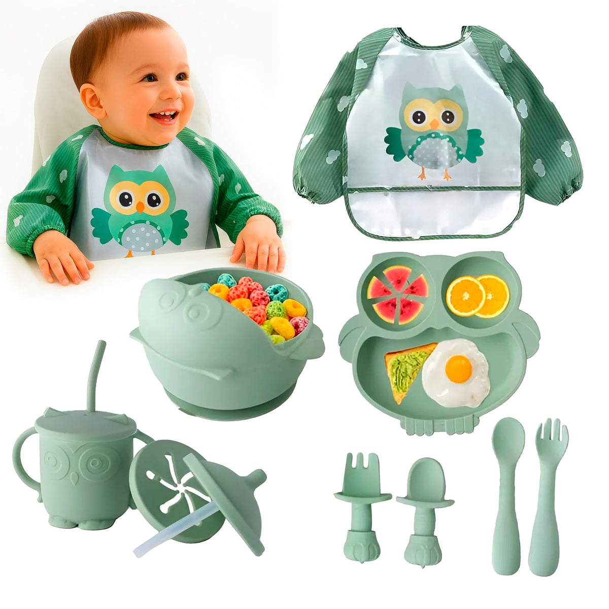 Gianni BPA-Free Silicone Baby Feeding Set 10 PCS – Suction Plates, Bowls & Utensils for Toddlers