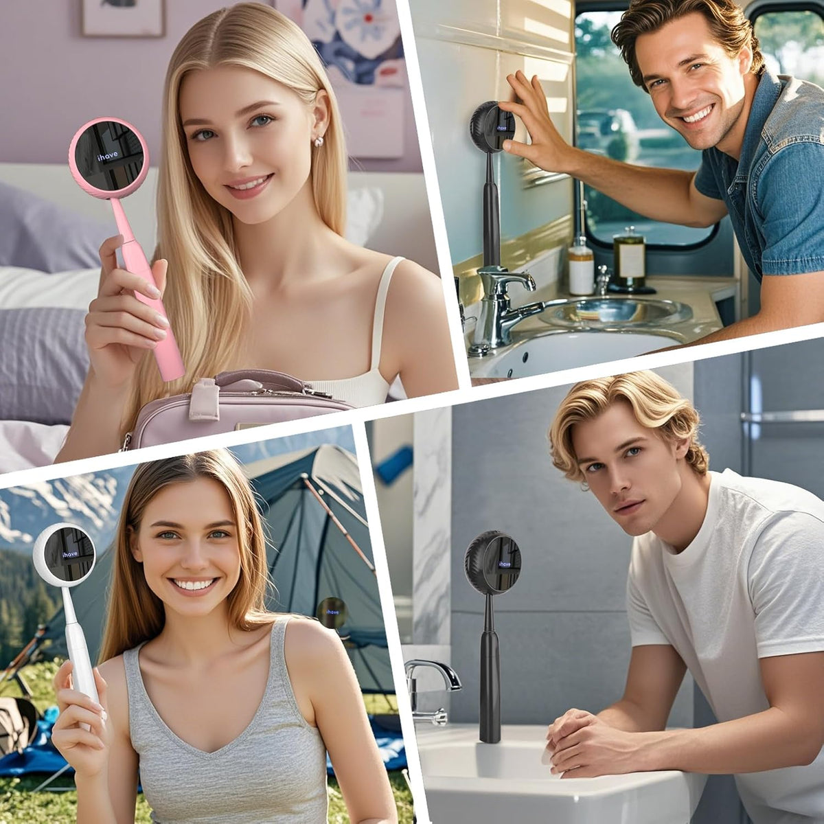 iHave Toothbrush Sanitizer – Wall-Mounted UV Toothbrush Holders for Bathrooms, Stylish Bathroom Accessories and Bathroom Decor for Home & RV, Travel Essentials, Cool Gadgets (White)