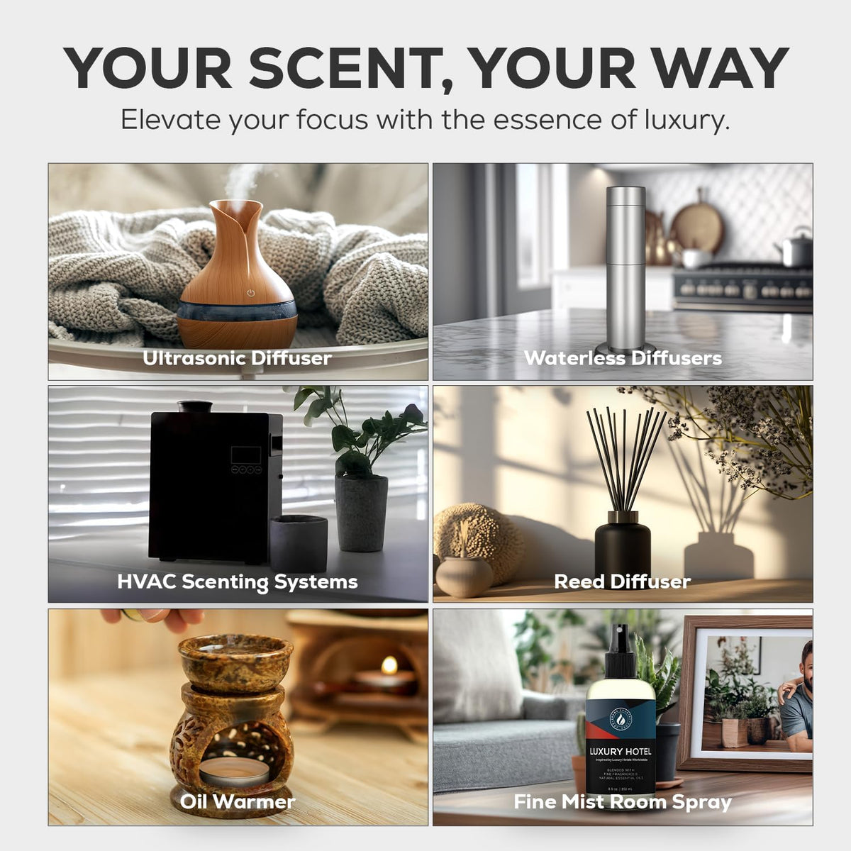 Aroma Country Luxury Hotel Diffuser Oil - Luxury Hotel Scent Oil for Diffuser & Air Fresheners for Home - Essential Oil Diffuser Refill, Home Fragrance Collection with Gardenia & Amber (4 Fl. Oz)