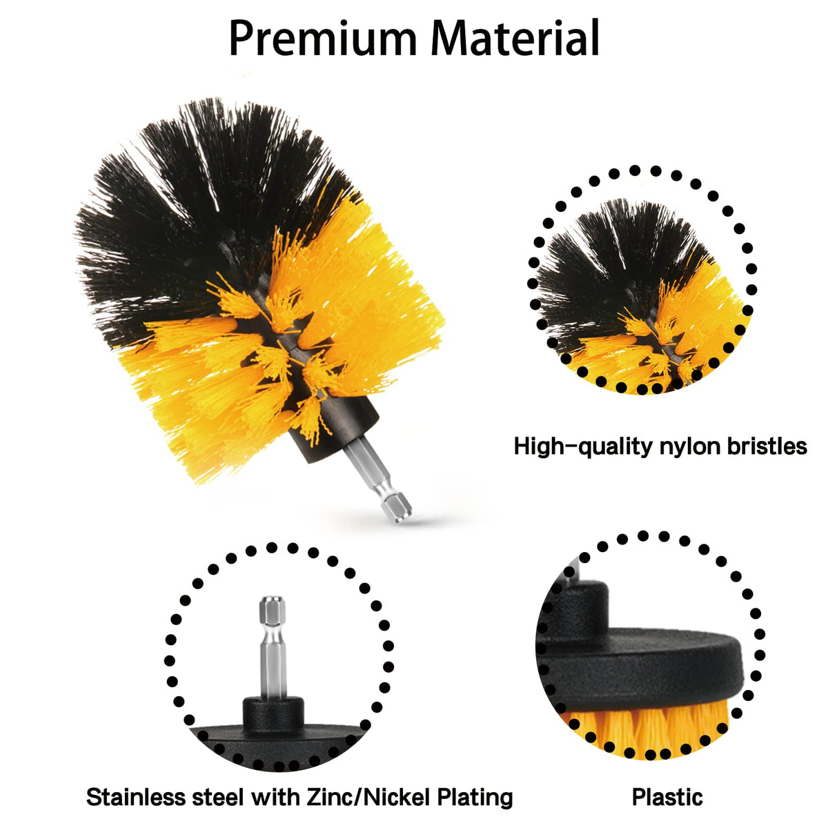 Drill Brush Attachment Set, 7 Pack 1/4in Power Scrubber Brush + Extend Long Rod, Brush Drill Attachment, Power Cleaning Scrub Brush for Bathroom, Tub, Tile, Corner, Floor