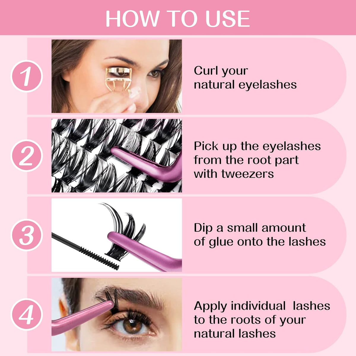 280 Pcs Individual Lashes 50D-C-0.07-10 Cluster Lashes C D Curl Wispy Lashes Bottom Lashes DIY Lashes At Home（50D-C-0.07-10）