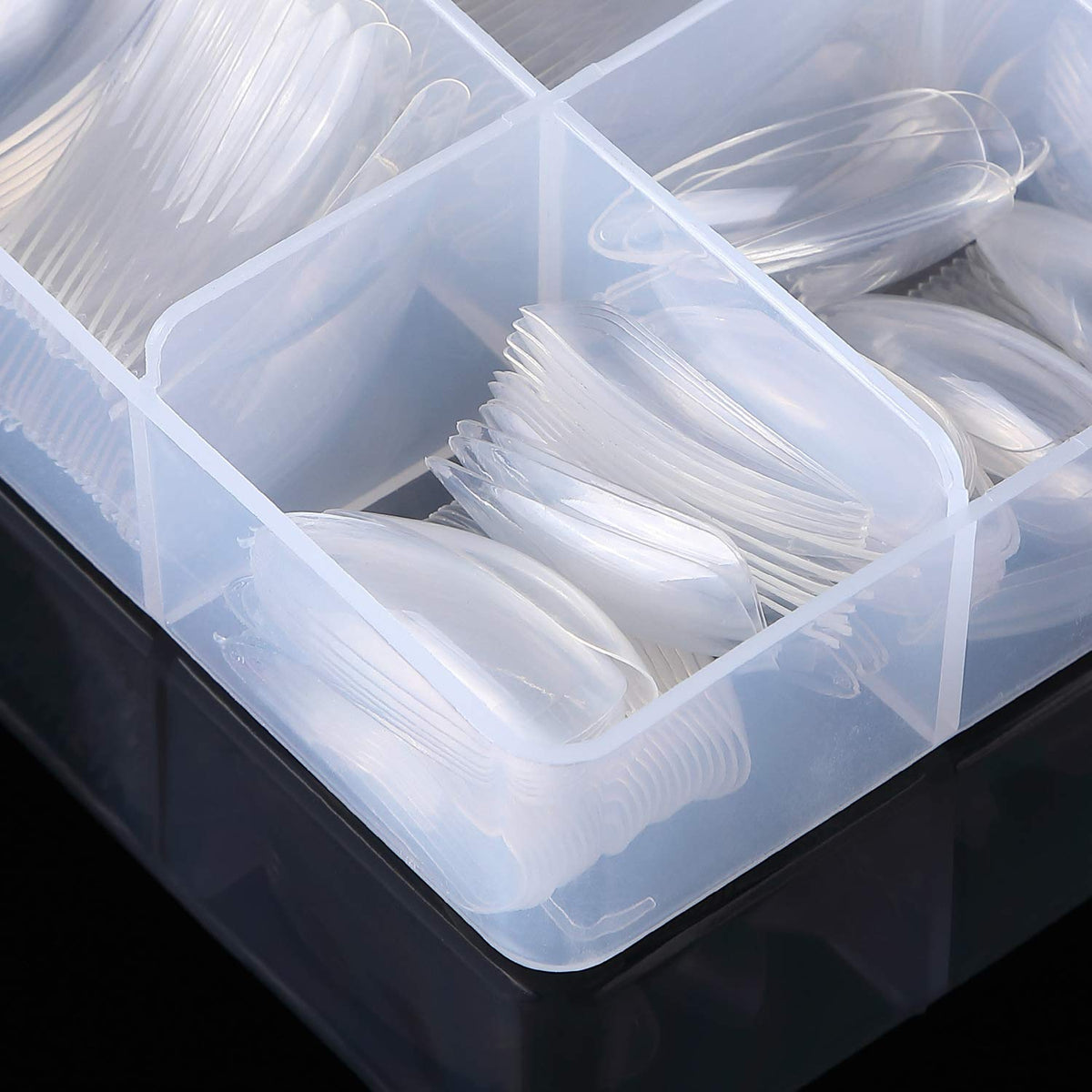 Stiletto Nail Tips,1000 PCS Artificial Full Cover Fake Nails Soft Gel Tips 10 Sizes with Box for Home DIY Nail Salon (Clear and Natural 5)
