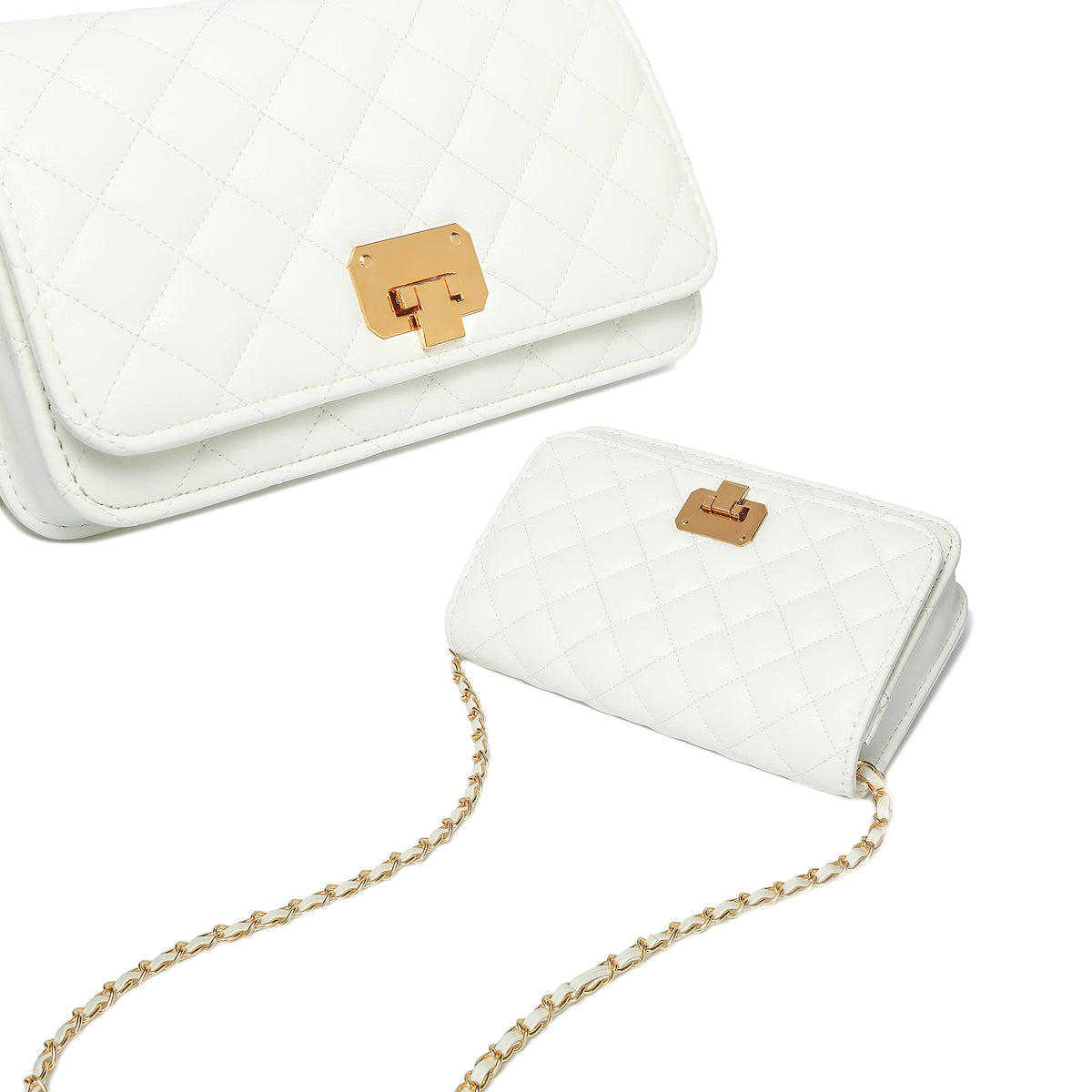 HAKSIM Women Leather Shoulder Bag Fashion Clutch Handbag Quilted Designer Crossbody Bag with Chain Strap