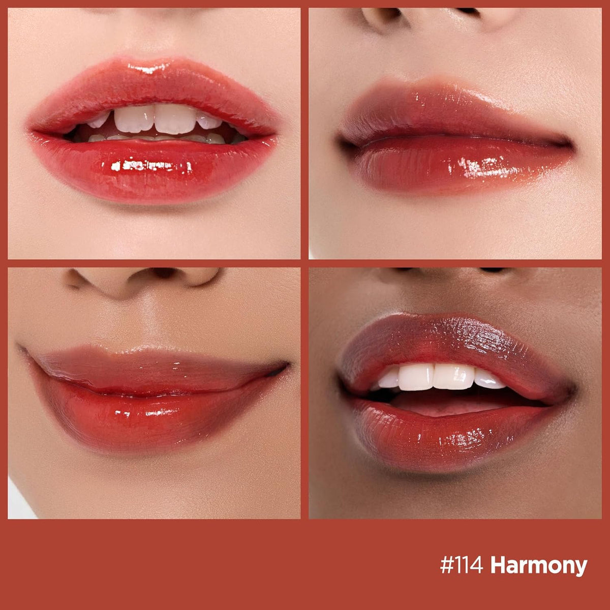Laka Fruity Glam Lip Tint Mini, Glowing Lip Stain with Wide Color Spectrum, Hydrating & Lightweight Texture, Long-Lasting Bold Stain, Non-Sticky, Vegan, K-Beauty (#114 Harmony)