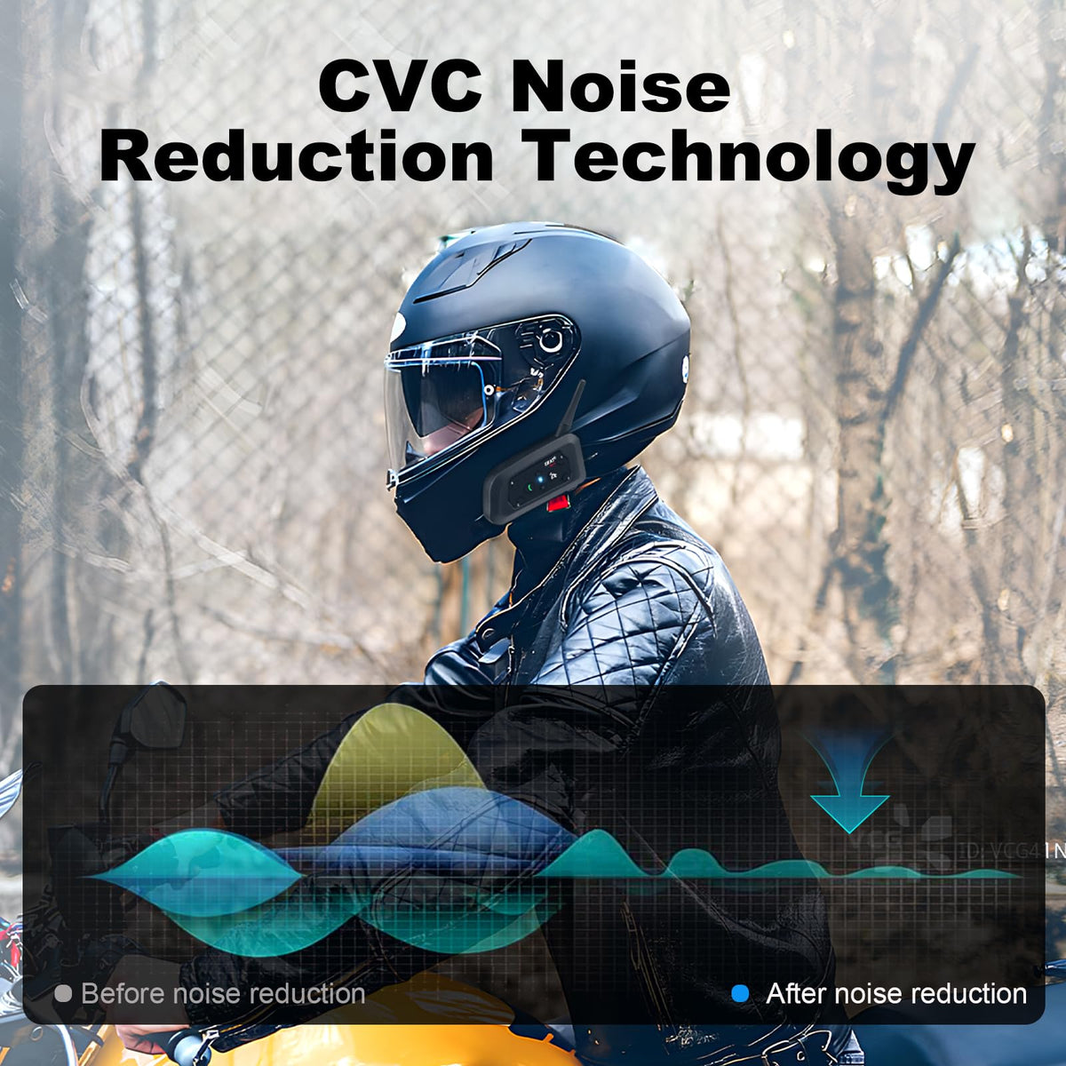EJEAS V6 Pro Motorcycle Bluetooth Headset, Upgraded 2 Riders Intercom Helmet Communication System with Auto-Answering Call and Noise Reduction for Motorcycling Skiing and Climbing (2 Pack)