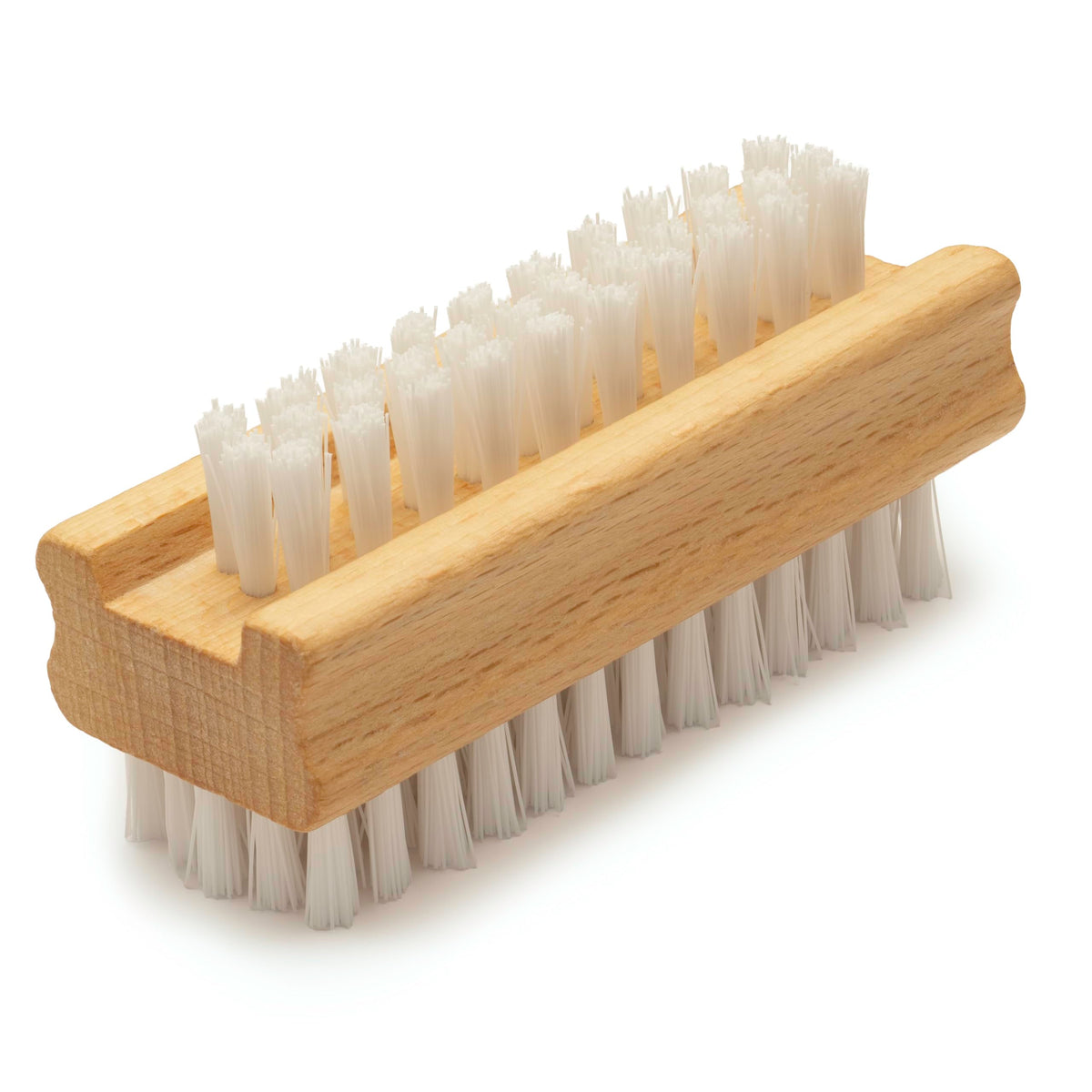 Konex Non-Slip Wooden Two-sided Hand and Nail Brush - Stiff Bristle Fingernail Brushes for Cleaning Under Nails - Heavy Duty Fingernail Brush for Manicure and Automotive Use - 2 Pack