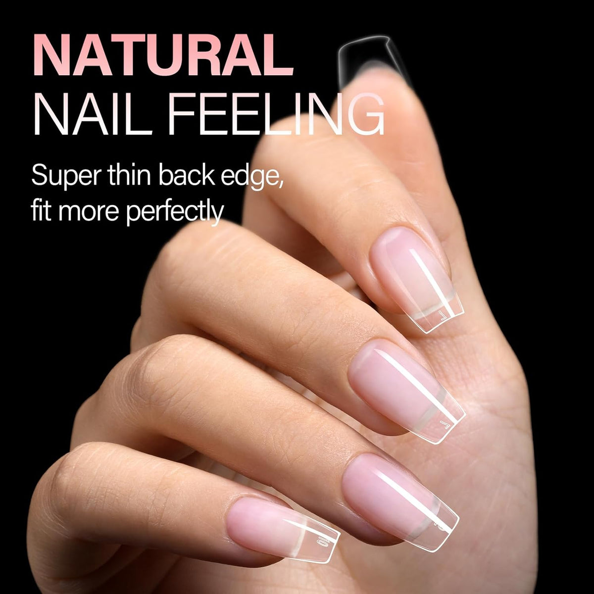AILLSA Medium Coffin Nail Tips 240Pcs Soft Fake Nail Gel Tips Pre-Shaped Acrylic Nail Tips, Half Matte Full Cover Clear Tips False Press on for Extension Manicure Home DIY 15 Sizes Gelly Tips