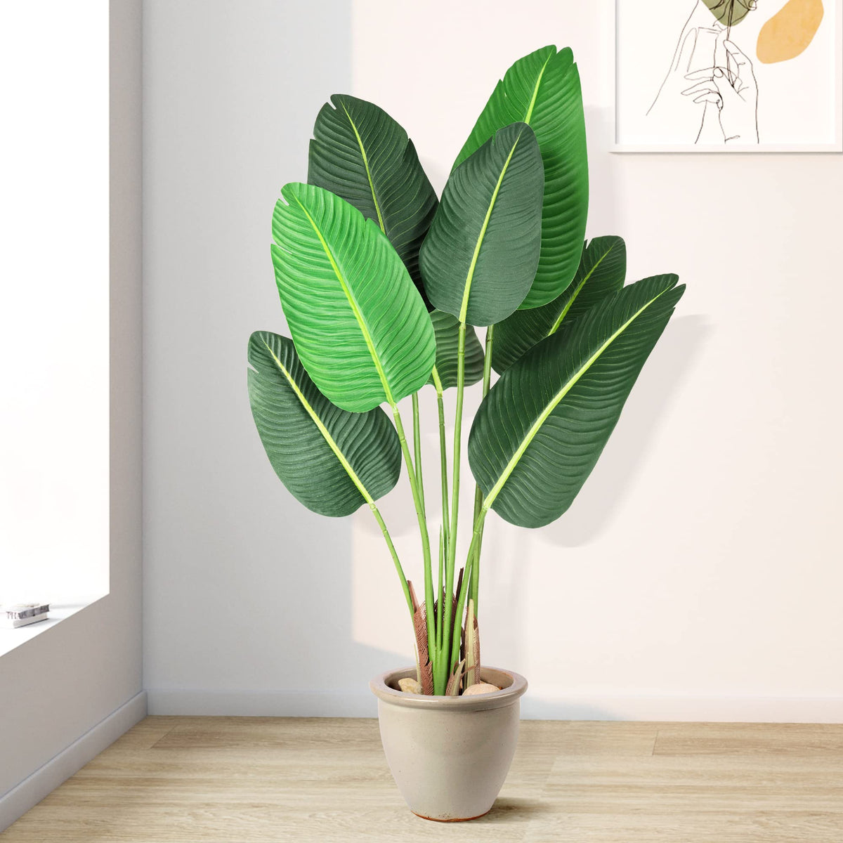 Alkmaar 48" Artificial Tree Bird of Paradise Artificial PlantFaux Plant for Home Decor Indoor Outdoor Office (48 inch-2 Pack)