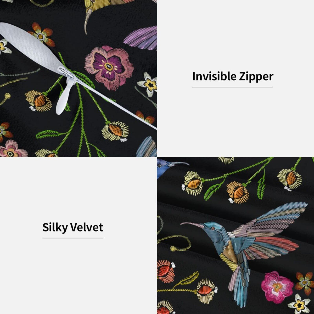 Abucaky Pillowcase Set of 2 Hummingbirds and Exotic Flowers Throw Pillow Covers Shells for Couch Office Bedroom Home Decoration, 20"X20"
