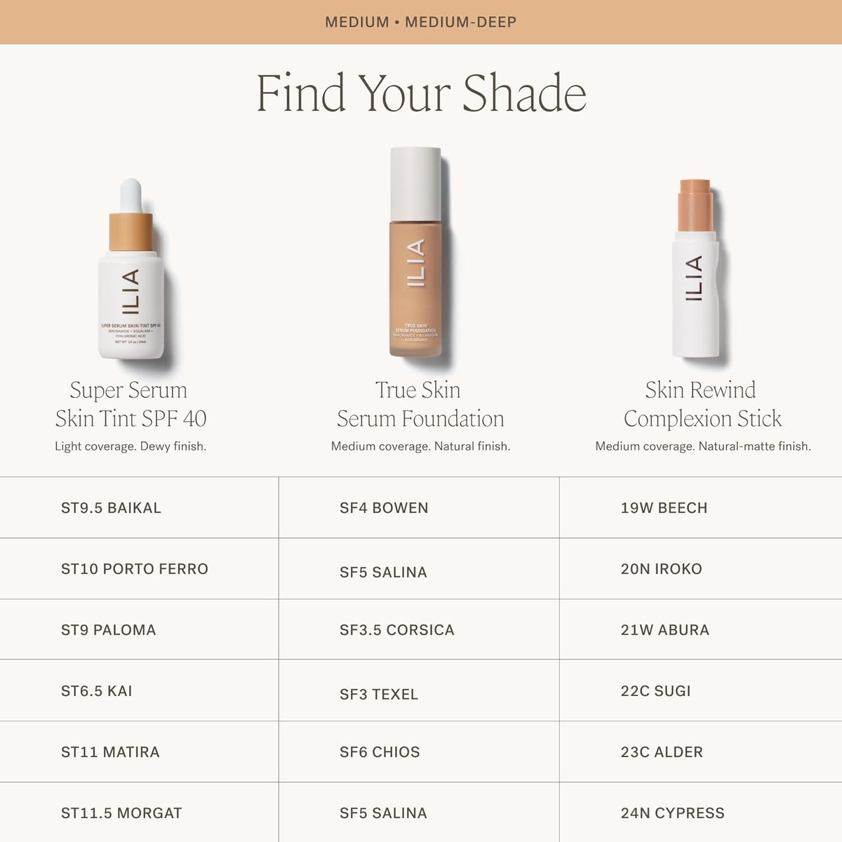 ILIA - Skin Rewind Complexion Stick - Foundation + Concealer + Skincare | Non-Toxic, Vegan, Cruelty-Free, Clean Makeup (24N - Cypress, 0.35 oz | 10 g)