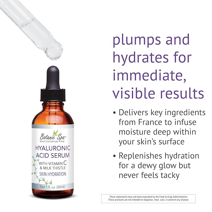Hyaluronic Acid Serum with Vitamin C and Milk Thistle-Plumps and Hydrates,1 oz
