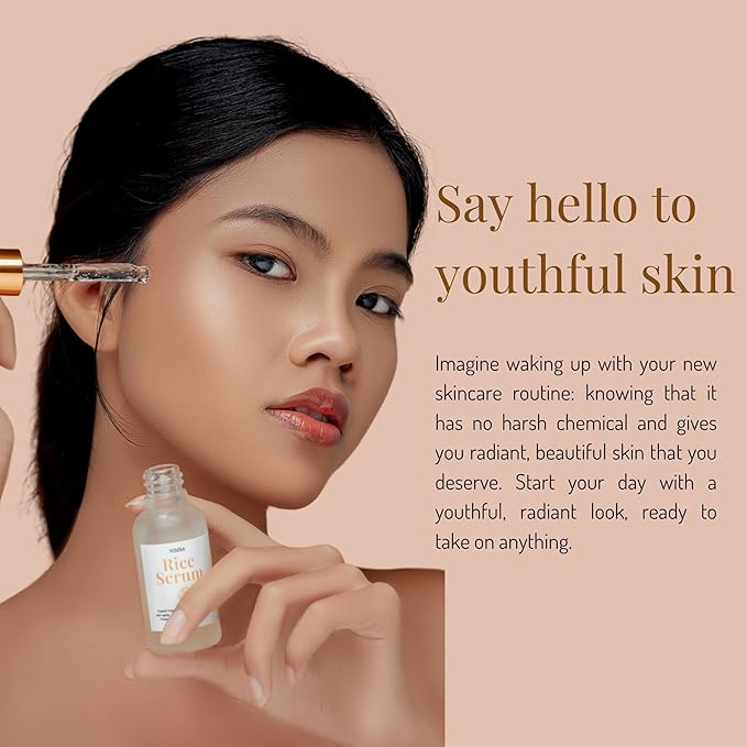 Rice Serum, Anti-Aging, with Tremella Extract, Aloe Vera, Rice Extract, Sweet Potato, Vitamin E, for Hydration, Skin Barrier Strengthening, Fine Lines Reduction