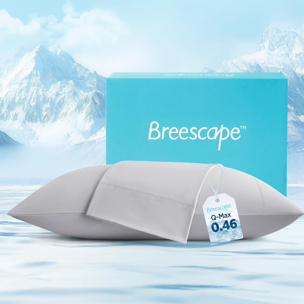 Breescape Cooling Pillow Cases King Size - BlendTek™ Dry & Cool Technology for Hot Sleepers and Night Sweats, Ultra Soft & Smooth Pillowcases for Hair & Skin Care, Set of 2, 20" x 36", Misty Gray