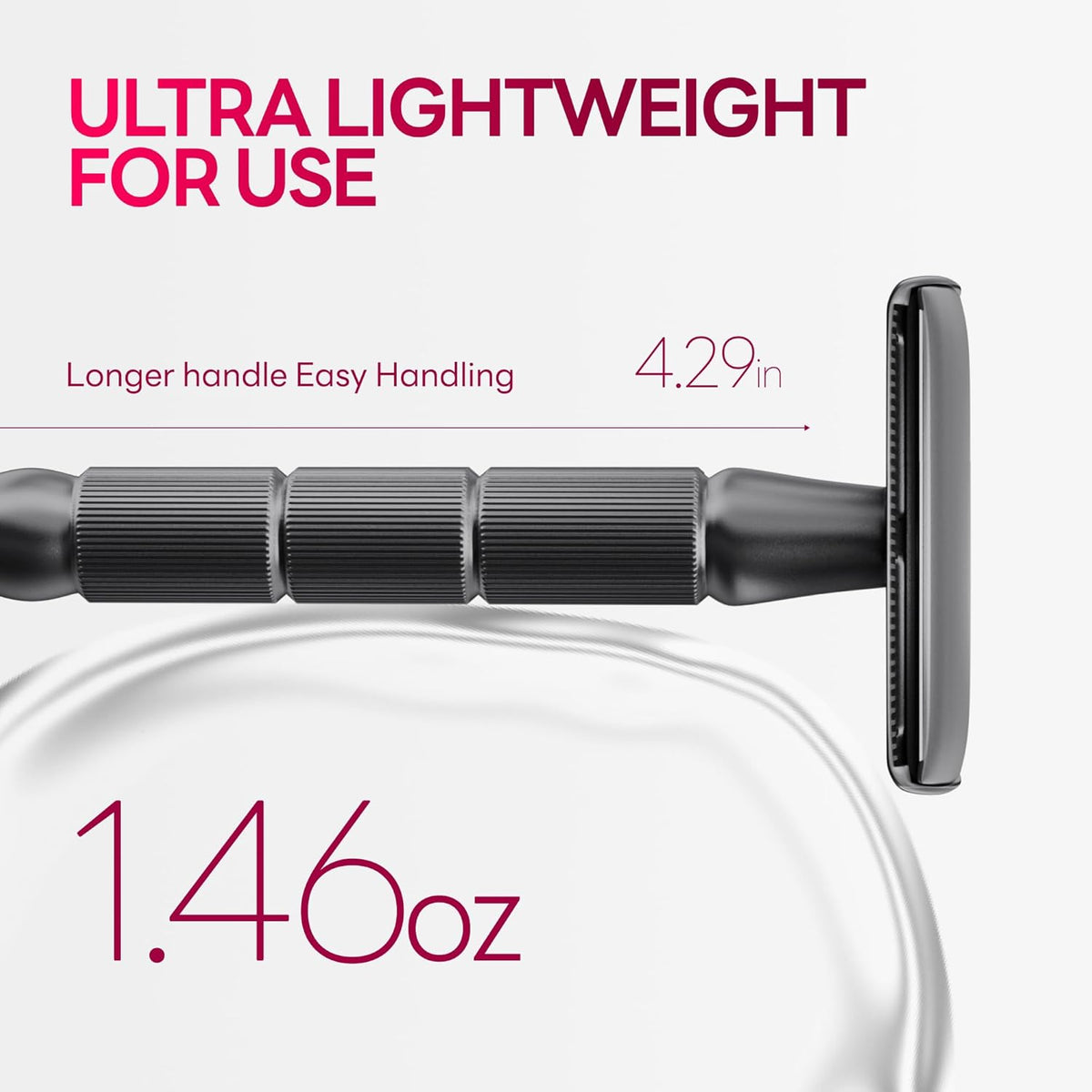 Double-Edge Safety Razor, Single-Blade Razors with 5 Stainless Steel Razor Blades for Men and Women, Reusable Metal Razor – Gun Metal Black