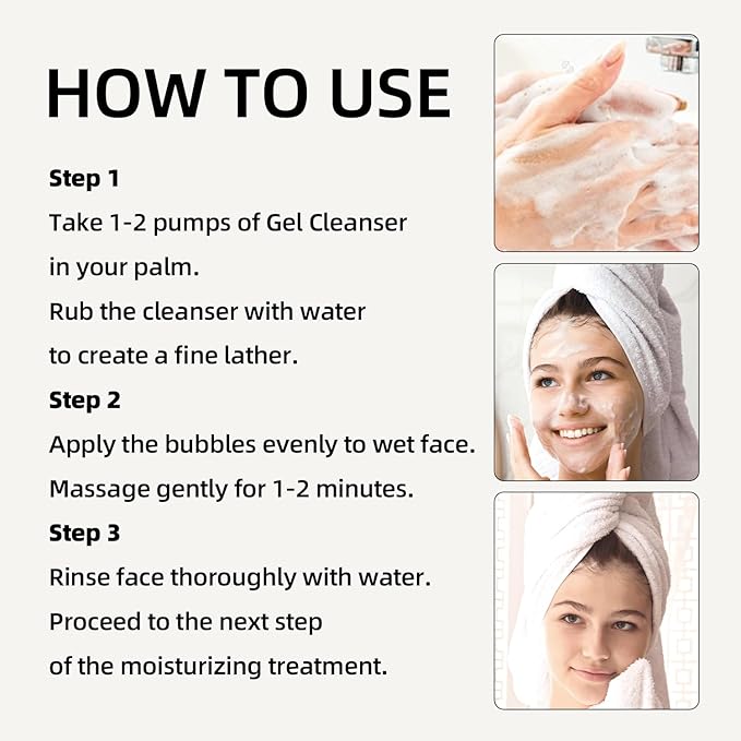 Hydrating Gel Facial Cleanser, 10.1 oz & 3.4 oz Travel Size, Fragrance Free, For Normal to Dry & Sensitive Skin (2, 13.5Fl oz)