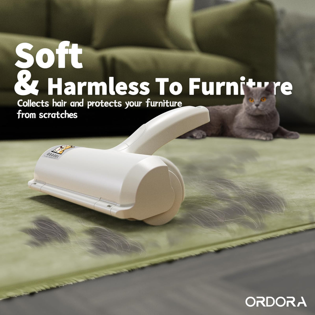 Ordora Pet Hair Removal Tool：Reusable Lint Roller for Pet Hair - Portable Pet Hair Remover - Dog and Cat Hair Remover for Couch, Furniture, Carpet, Clothes and Car Seat