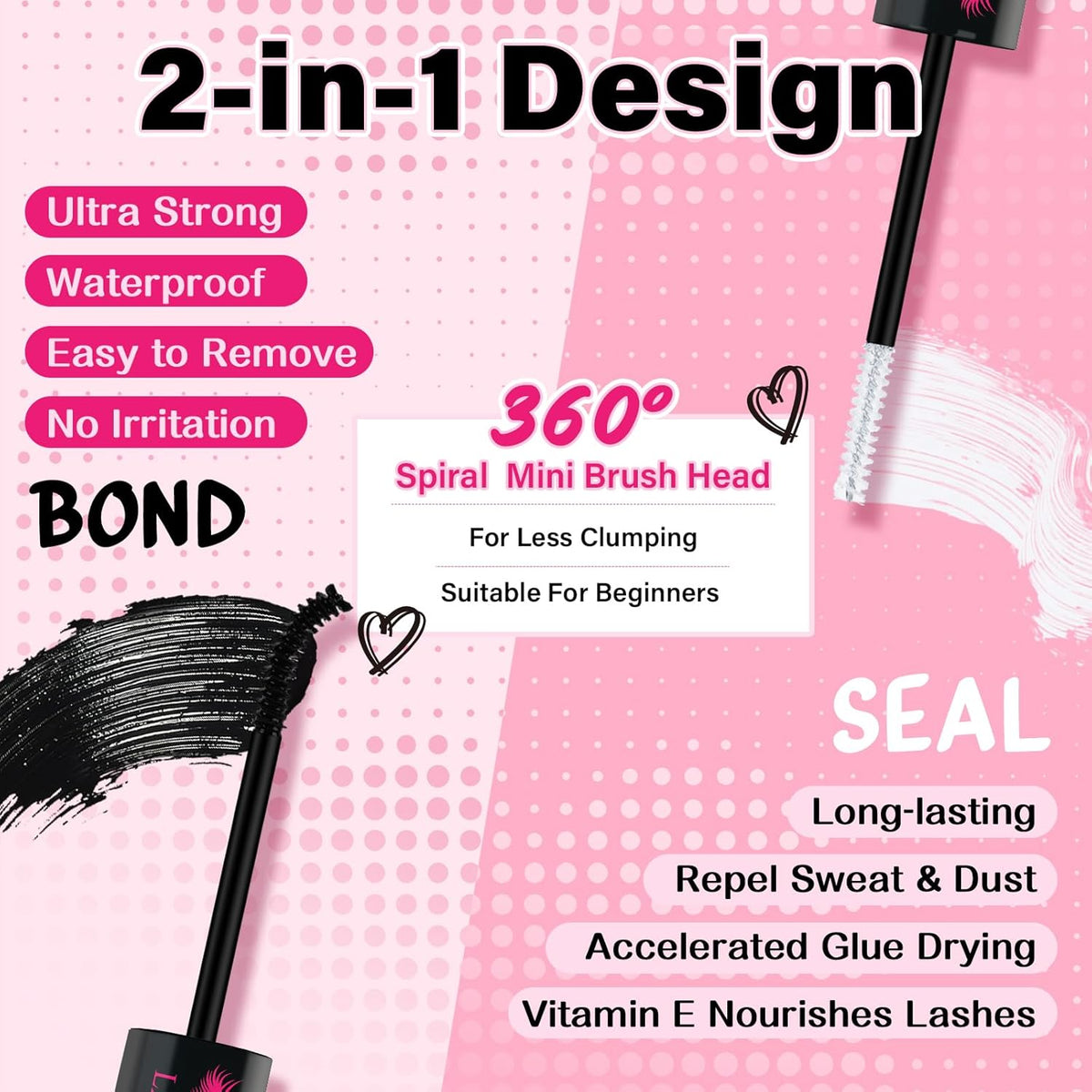 Lash Clusters Kit 280 Pcs Cluster Lashes 30D+40D Lash Extension Kit with Lash Bond and Seal Waterproof Lash Applicator Individual Lashes Apply at Home(30D+40D-9-16mix Kit)