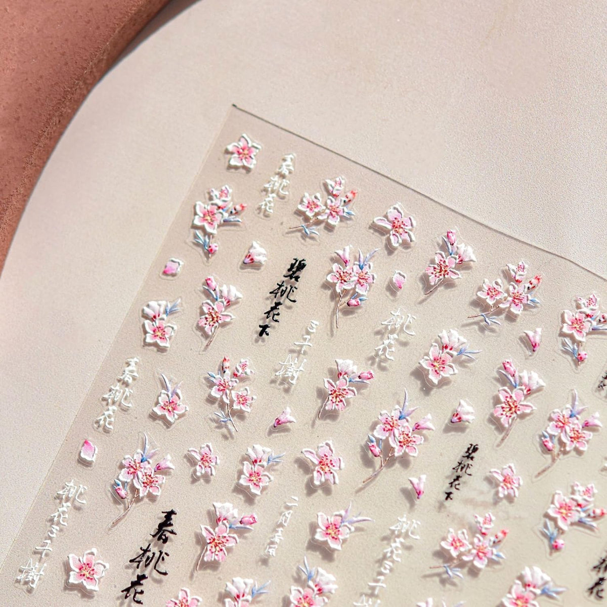 Flower Nail Art Stickers 5D Embossed Spring Nail Stickers for Nail Art White Pink Flower Nail Decals Summer Floral Nail Supplies Self Adhesive Manicure Decoration for Women Girls