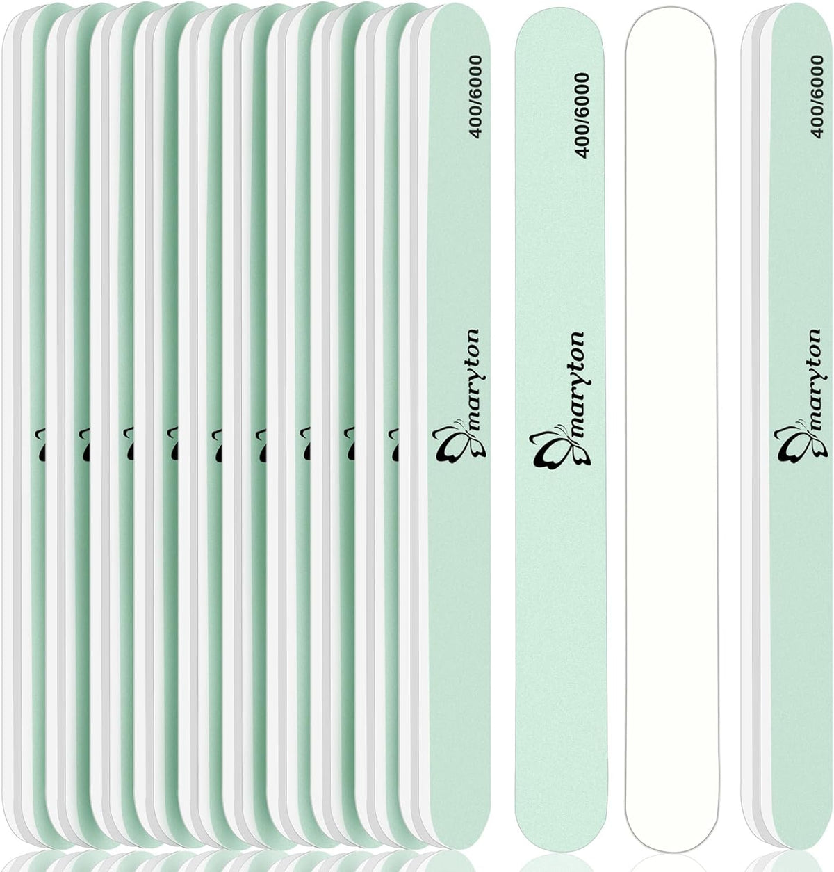 Maryton Nail Buffer and Shine Kit - 10pcs Nail Shine Buffer Blocks for Natural Nails Polisher Fingernail Buffer Buffing File 400 6000 Grit